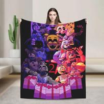 Soft Warm Throws for Camping FNAF Fans Outdoor Fashion Sofa Bed Cover Cozy Flannel Blankets for Students 75X95CM