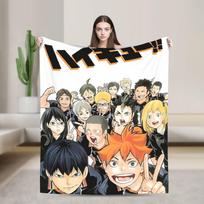 Haikyuu Anime Flanelinis pledas Tinklinio kamuolio Manga pledas lovai, miegamajam Itin minkštas lovos kilimėlis, 75X95CM