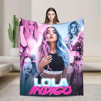 L-Lolas I-Indigos Ispanų Dainininkės Flanelinis pledas Svetainei Lėktuvo Kelionei Gatvės Tendencija Lovatiesė Sofos-Lovoje Dangalas 75X95CM