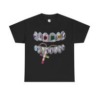 Grillz Cross Chain Graphic Boxy T-Shirt, y2k, streetwear, graphic tee, vintage 3XL