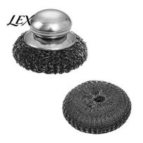 Effective Grease Removal Scrubber Stainless Steel Scrubber, with Ergonomic Handle, Heavy Duty Portable Dishwashing Kitchen Cleaning Tool Brush,