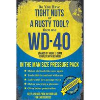 WD-40 Tight Nuts Rusty Tool Aluminum Metal Sign 8x12 Funny Garage Wall Decor Holiday Gift