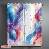 Celebration balloon party streamers Print Drapes Room Darkening Window Curtains Home Decor,Rod Pocket Blackout Curtains Bedroom 60×150cm