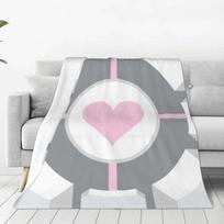Cute Portal Companion Cube Creative Design Comfortable Warm Flannel Blanket Valve Game Portal 2 Portal 3 Portal Cube Chell Size: 75*100cm, Weight: 230 GSM