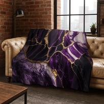 Luxurious Black Green Gold Marble Colorful Stone Texture Art Flannel Blanket,Cozy Soft Throw Blanket for Home Bedroom Bed Sofa Size: 75*100cm, Weight: 230 GSM