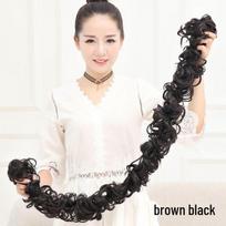 Caterpillar Fluffy Bun Wig Hair Tie: Wrap-around Styling Tool & Hanfu Flower Bud Hair Accessory for Women