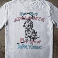 Trans Pride Tiger Katana Do Not Apologize For Your Nature Tee, LGBTQ Pride Apparel M