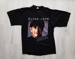 Vintage 90s Elton John Made In England T-Shirt , XL , Single Stitch Tee ,90s Elton John Made In England Tour Shirt ,Elton John Europe Tour L