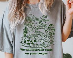 Mushroom Comfort Colors Tee: Funny Fungi Oversized T-Shirt XL