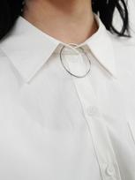 Muse By Rose Saint O-Ring & Ribbon Oversized Shirt (White) Free