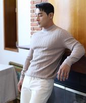 Bostfit Soft Muscle Fit Cable Long Sleeve Knit Ivory/2 Sizes (100 Normal Fit/105-110 Muscle Fit)