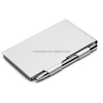 Pink Color Aluminum Notepad Gifts Diy Blank Epoxy Refillable Paper Flip Mini Travel Notepad With Pen