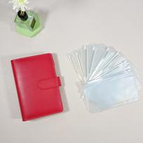 Custom A6 Macaron Notebook Set Budget Binder Planner Spiral Style PU Leather Cover Plastic Cash Envelopes A5 Style (as the picture,A6&80 Sheets/40 sheets)