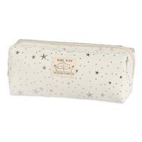 Pencil Pouch Korean Style Pen Bag Lace Star Dots Cloth Stationery Bag Y2k Dots Pencil Case  Office Beige 21.5cm