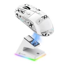MAMBASNAKE x ATTACK SHARK X6 Gaming PAW3395 Wireless Connection DPI Switching 200 Hours Continuous Magnetic RGB Charging White Ultra-lightweight