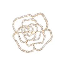 Weiman Rhinestone Rose Flower Brooches Luxury Women Fashion Plant Gold Plated Alloy Customize Designer Brooches Pin Jewelry XD825285 auksas