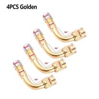 2/4 Pcs 90  Degree Angle Bent Valve Adaptor Tyre Tube Valve Extension Adapter for Motorcycle Truck Car Moto Bike Accessories 4pcs Golden-90