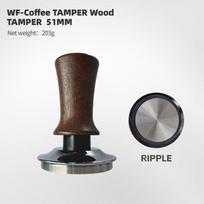 BEARR Kavos miltelių plaktukas Medinė rankena Reguliuojamas gylis Pastovus 30 svarų Horizontalus kalibravimas Žemyn spaudžiamas Espresso kavos presas 51MM RIPPLE