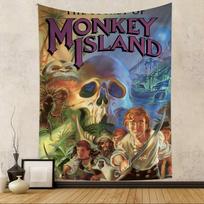 Classic Game The Secret Of Monkey Island Hanging Bohemian Tapestry Bohemian Wall Tapestries Mandala Kawaii Room Decor 100X70CM