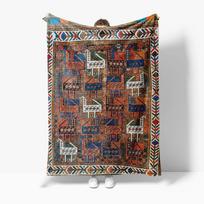 Moroccan Kilim Rug Vintage Handmade Cotton Tribal Area Rug Wool Kilim Rug for Living Room Bedroom Decor Size: 75*100cm, Weight: 230 GSM