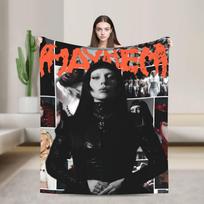 Lady Gaga Mayhem Abracadabra Knitted Blankets Fleece Lady in Red Super Warm Throw Blankets for Bed Bedspread Size: 75*100cm, Weight: 230 GSM