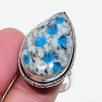 Natural K2 Blue Azurite Gemstone 925 Sterling Silver Jewelry Ring Size 8 AR-17839
