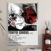 TTokyo Ghoul Kaneki Ken Anime Vertical Tapestry Wall Tapestry Wall Art Cool Stuff For Room Aesthetic Room Decoration Accessories 100X70CM