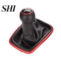 5 Speed Faux Leather Shifter Gear Shift Knob Gaiter Boot for Mk4 Golf Jetta raudona