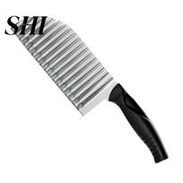 Vegetable Cutter Potato Not Deformed Non-slip Rustproof Stainless Steel French Fries Slicer Carrot Fry Chopper Kitchen Supplies Wavy A