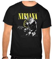 Kurt Cobain Nirvana Rock Music Logo Black Tshirt 1301 S