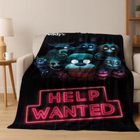 3D F-FNAF Žaidimo Animacinis Flanelinis Antklodė Minkšta Šilta Mėtomoji Antklodė Lovai Miegamajam Kambariui Svetainei Kelionėms Kempingui Piknikui Dovana 75X95CM