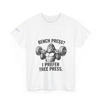 Gorilla Bench Press I Prefer Tree Press T-Shirt | Funny Gym Workout Tee 2XL