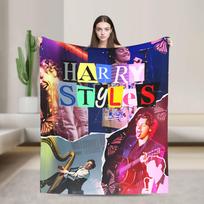 Dainininkas H-Harrys S-Styles Flanelinis pledas Minkšti šilti patalynės užtiesalai svetainei kelionėms Juokingas lovatiesė Sofos lovos užvalkalas 75X95CM
