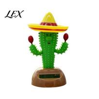 Battery-free Solar Car Decor Cactus Swinging Figure, Powered Dance Plant for Dashboard Desk Eye-catching Ornament Shelf, Funny Bouncing Toy žalia