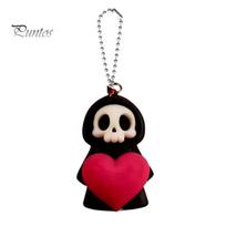 Backpack Accessory Holding Heart Grim Reaper Keychain Charm, 3D Printed Gothic Skull Decor with Ornament Ball Chain, Backpacks Bags Purse Hanging A