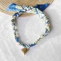 Adjustable Fit Bandana Scarf Necklace Lightweight Heart Pendant Gifts Scarf Necklace  Daily Wear 3