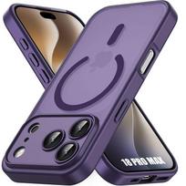 Coque pour iPhone 18 Pro Max, Protection avec Anneau Magnétique et Vitre Caméra - Violet Foncé violetinė
