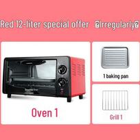 12-Liter Multi-Functional Electric Mini Oven for Baking Pizza, Egg Tarts, Cakes - Ideal for Home Use Single Knob