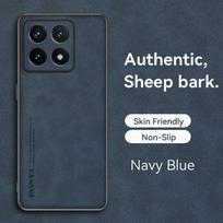 Avikailio odinis telefono dėklas, skirtas „Xiaomi 14T Pro 13T 14 13 15 Pro Lite“, matinis, smūgiams atsparus, apsauginis objektyvo galinis dangtelis, minkštas apvalkalas For Xiaomi 14T tamsiai mėlyna