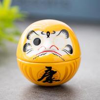 Ceramic Daruma Statue Daruma Tumbler Crafts Japanese Style Lucky Fortune Ornament Landscape Home Decor Accessories Gifts geltona