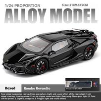 1/24 Maserati Rambo Revuelto Alloy Die-cast Car Model Toys, Four-door Sports Car Model Ornaments, Boys' Gaming Vehicle Gifts juoda