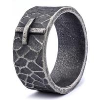Textured Ring Unisex Fashion Jewelry European American Style Minimalist Design No. 7