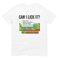 Can I Lick It Periodic Table T Shirt, Funny Science Tee, Casual Wear for Nerds, Geek Gift for Chemistry Lovers 3XL