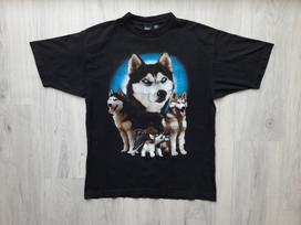 Vintage Husky Dog tee ,Large Size , Vintage Husky Puppy Dog Animal Shirt ,Husky Dog Lover Animal Print Large,Husky Dog Family tee S