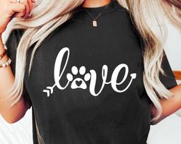 Dog Lover Shirt, Dog Paw Print Cat Paw Funny T-Shirt, Pet Love Sarcastic Shirt Family Presents Birthday Gift For Her Christmas Xmas Tee Tops 3XL