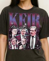 Keir Starmer Shirt, 90s Vintage Retro Bootleg Keir Starmer T-Shirt, Political Figure Graphic Tee, Leadership Aesthetic Shirt S gray