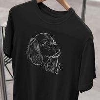 Personalized King Charles Spaniel T-Shirt: Custom Dog Line Art S