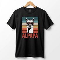 Alpapa Retro Alpaka Tėčio Marškinėliai - Juokinga Dovana Tėčiui Tėvo Dienai - Vintažiniai Žodžių Žaidimo Marškinėliai 3XL black