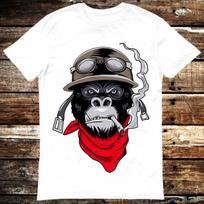 Monkey Gangsta Biker Heavy Metal Rock Punk T Shirt Meme Gift Shirt Funny Tee Vintage Style Aesthetic Unisex Gamer Cult Movie Music 6183 M