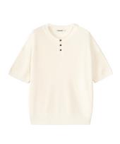 X Container Classic Henley Neck Half Knit (Ivory) L/Free